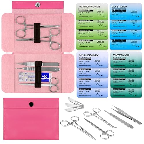 Miniatura 12 de Ultrassist El kit de herramientas de sutura incluye: tijeras, pinzas Adson, destornillador de aguja, pinzas para mosquitos, mango de bisturí; kit