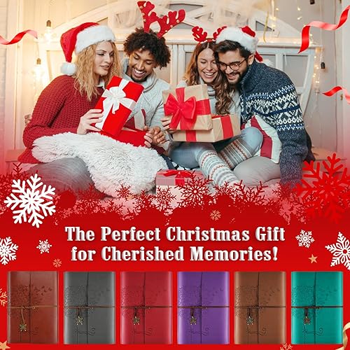 Miniatura 7 de OMEYA Cuaderno de cuero para mujeres y niñas (rosa, A5-9.3 x 6.3 pulgadas)