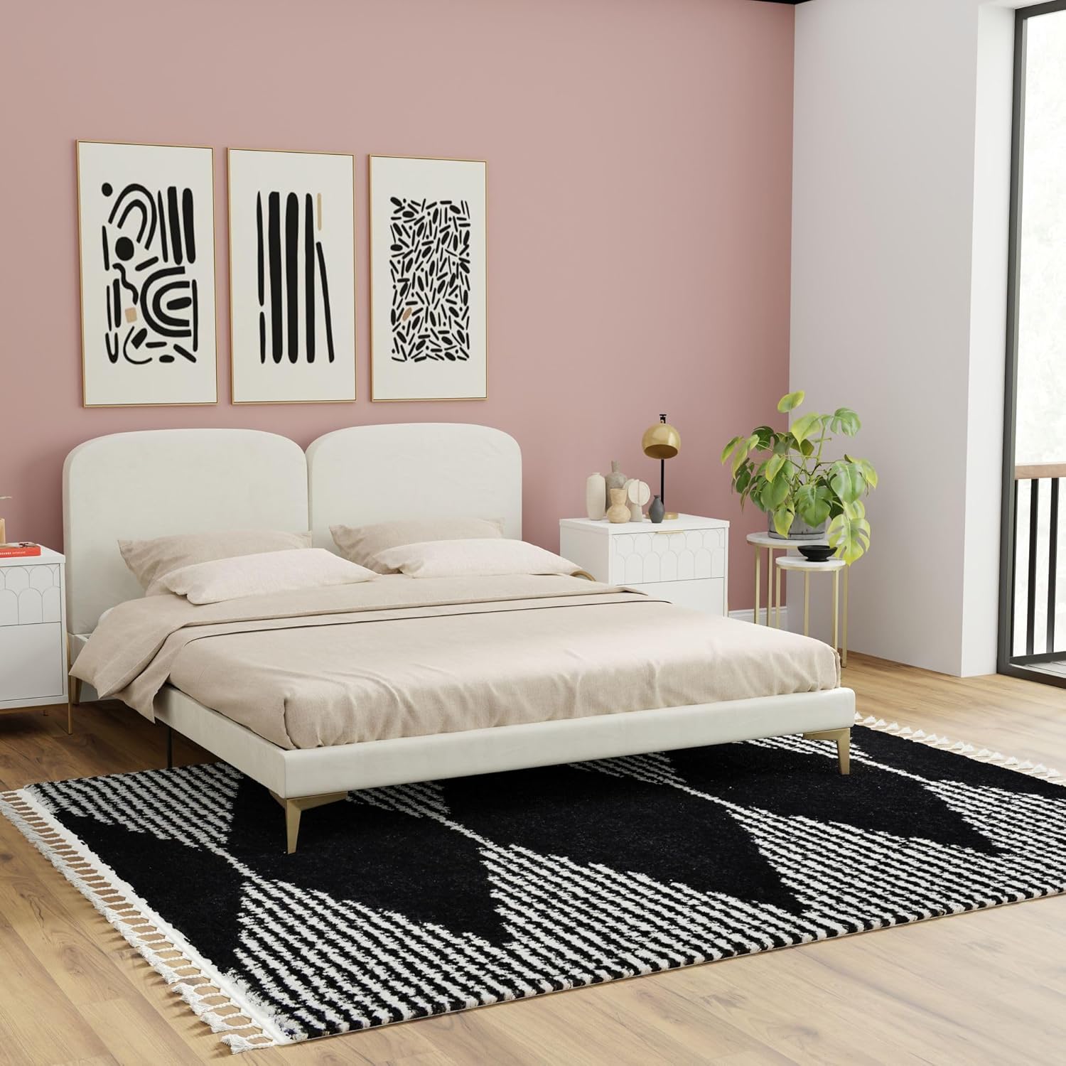Rugs America Moon MS30C Moroccan Tribal Non-Shedding & Soft to Touch, Ideal for High Traffic Areas in Living Room, Bedroom Area Rug, 2'2" x 4'0"