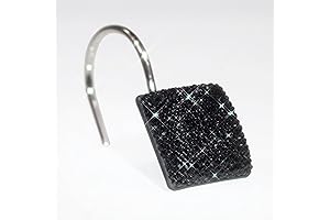 Black Shower Curtain Hooks: Bling Diamond Sparkle Shower Curtain Rings