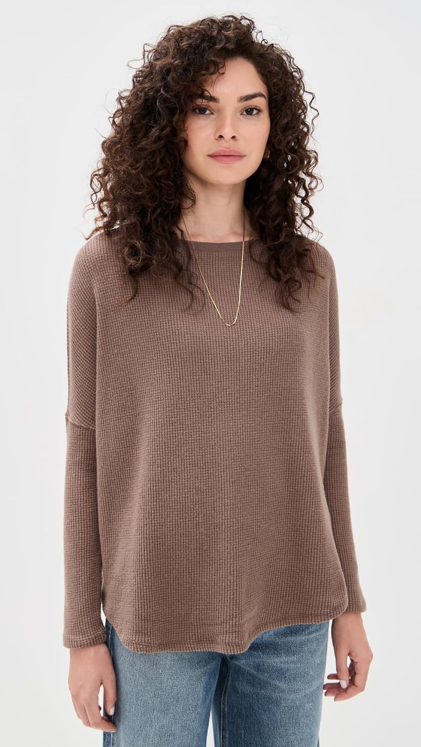 Free People Women's Latte Blues Thermal Shirt - Image 2