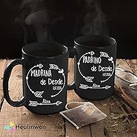 Vista 2 de Padrinos De Bautizo Propuesta Set 2 Tazas Café 15Oz, Quieres Ser Mi Madrina est 2024, Regalo de propuesta de padrinos, Para Niño, Niña, Dios padres