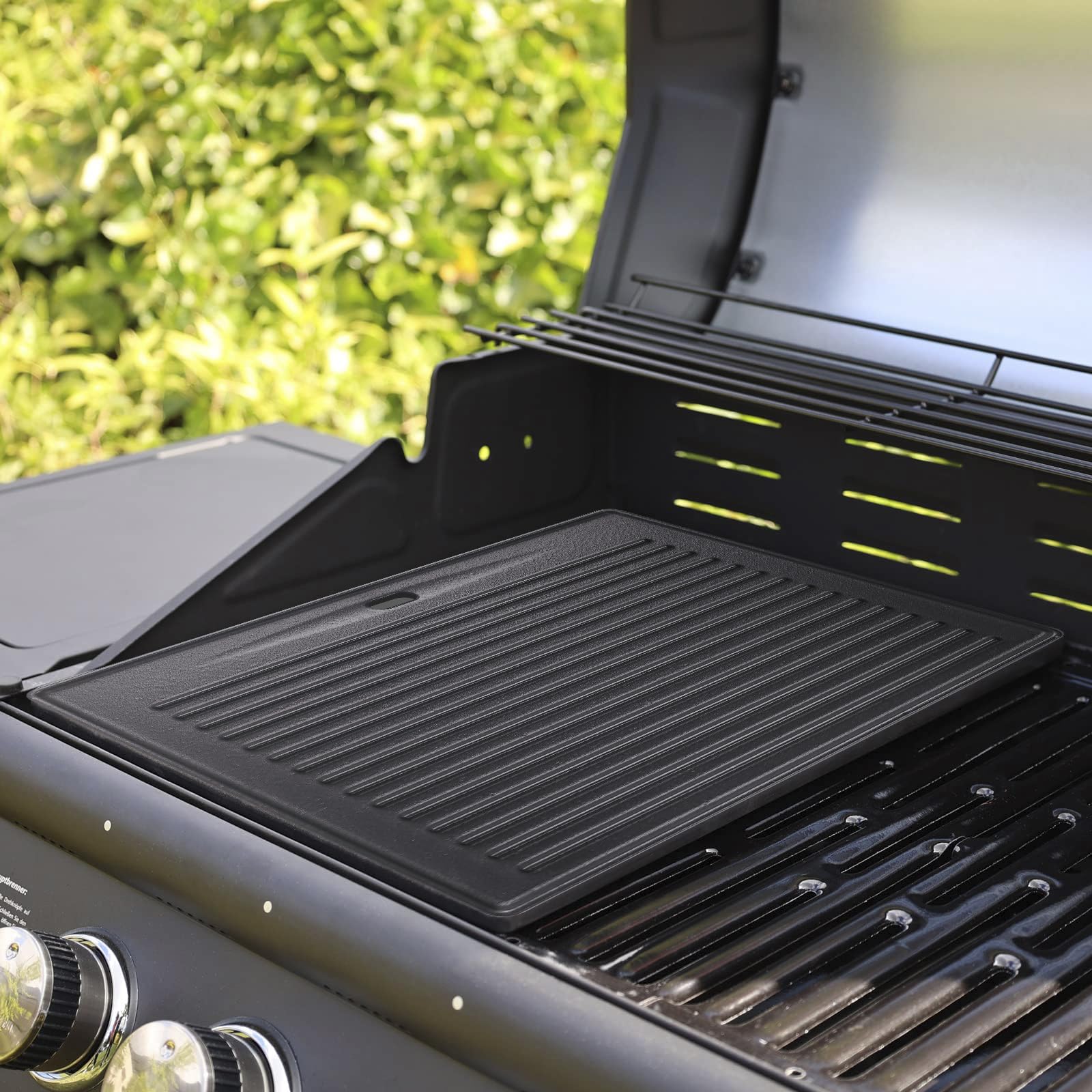 Piastra in ghisa per barbecue a gas Taino Pro/Red 4 e 6 serie, 41,5 x 31 cm, universale, piastra girevole per pizza, accessorio per serie Burnhard Fred, piastra di ricambio per serie PRO/RED