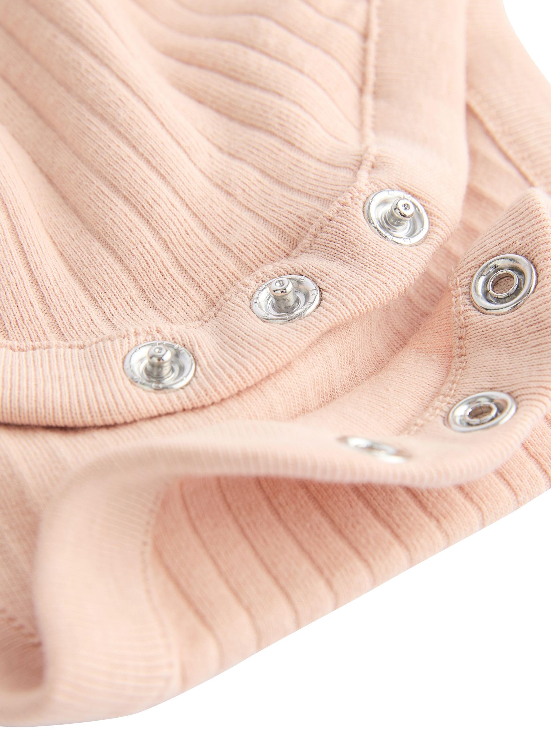 NEXT Bambina Confezione da 4 body a maniche lunghe con volant da neonati | Neonato, Standard, Button, Lavabile in lavatrice
