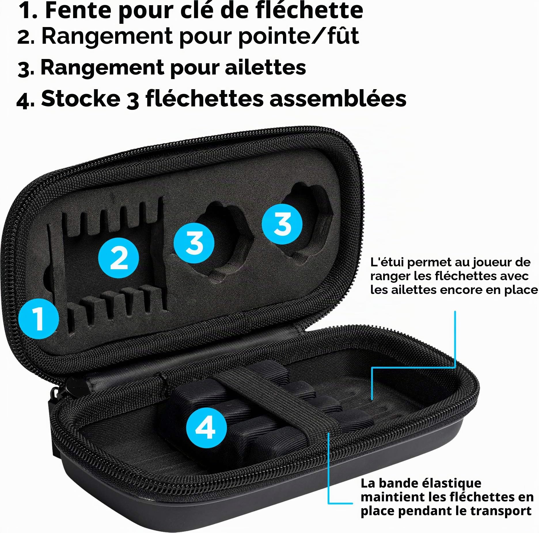 Viper Blitz 95% tungstène Fléchettes à Pointe en Acier avec Stockage/étui de Transport