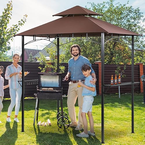 Miniatura 5 de Gazebo para parrilla al aire libre, toldo para barbacoa al aire libre, refugio de barbacoa, toldo para chicas, kiosco, techo rígido (96 x 60