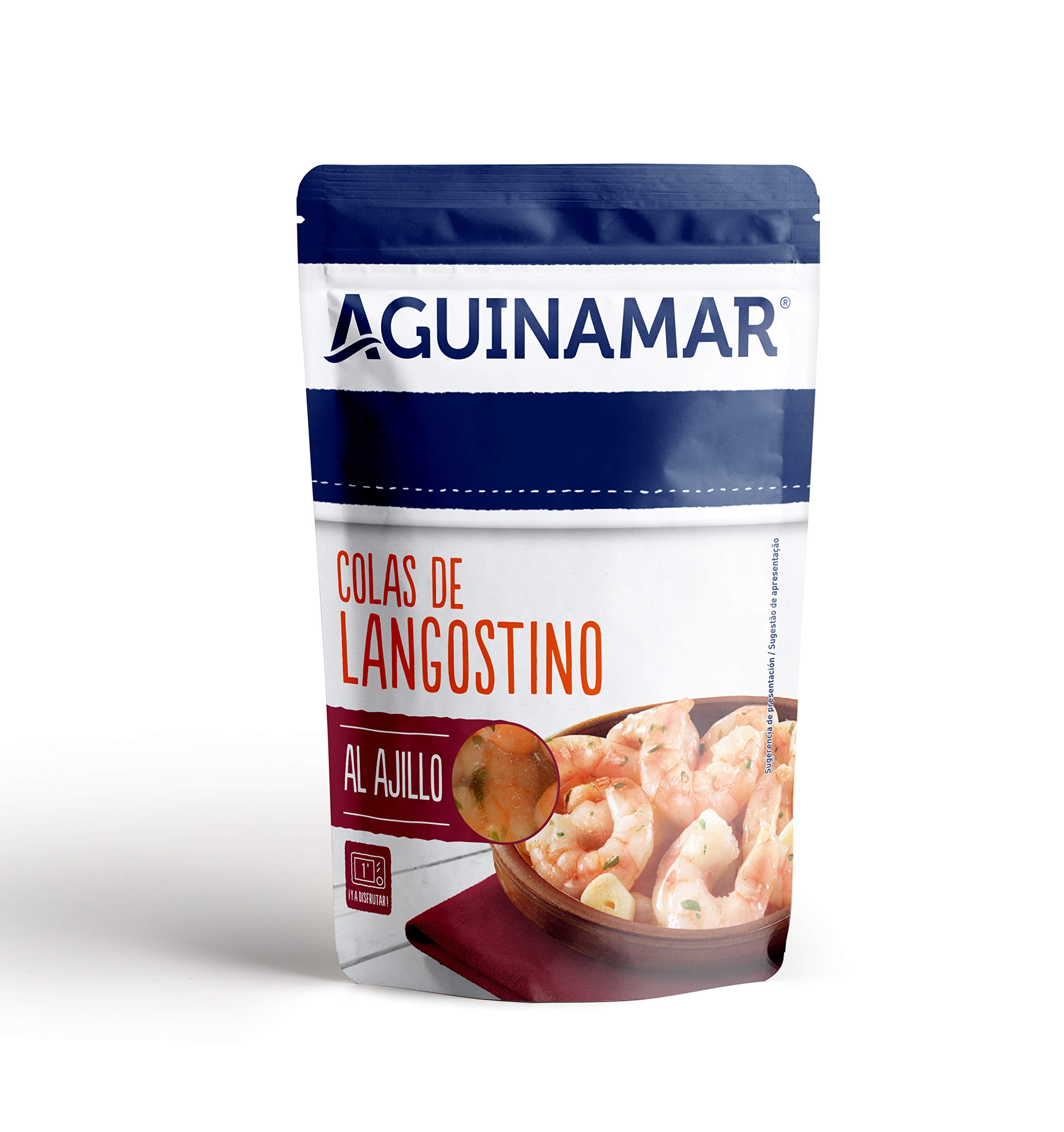 Colas de Langostino al Ajillo - Aguinamar - Pack de 8 Envases de 105 gr cada uno