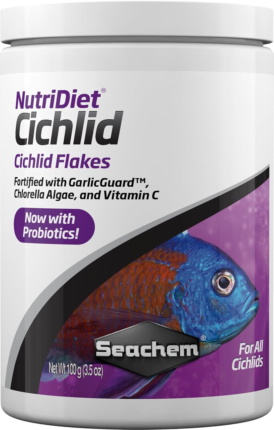 Seachem NutriDiet Cichlid Fish Flakes - 500g with probiotics