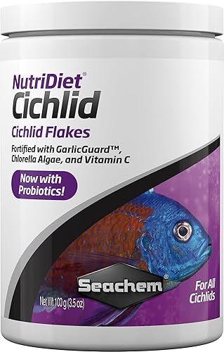 Seachem NutriDiet CĂclidos Copos de pescado - FĂłrmula probiĂłtica con GarlicGuard 353oz Seachem NutriDiet CĂclidos Copos de pescado - FĂłrmula probiĂłtica con GarlicGuard 353oz