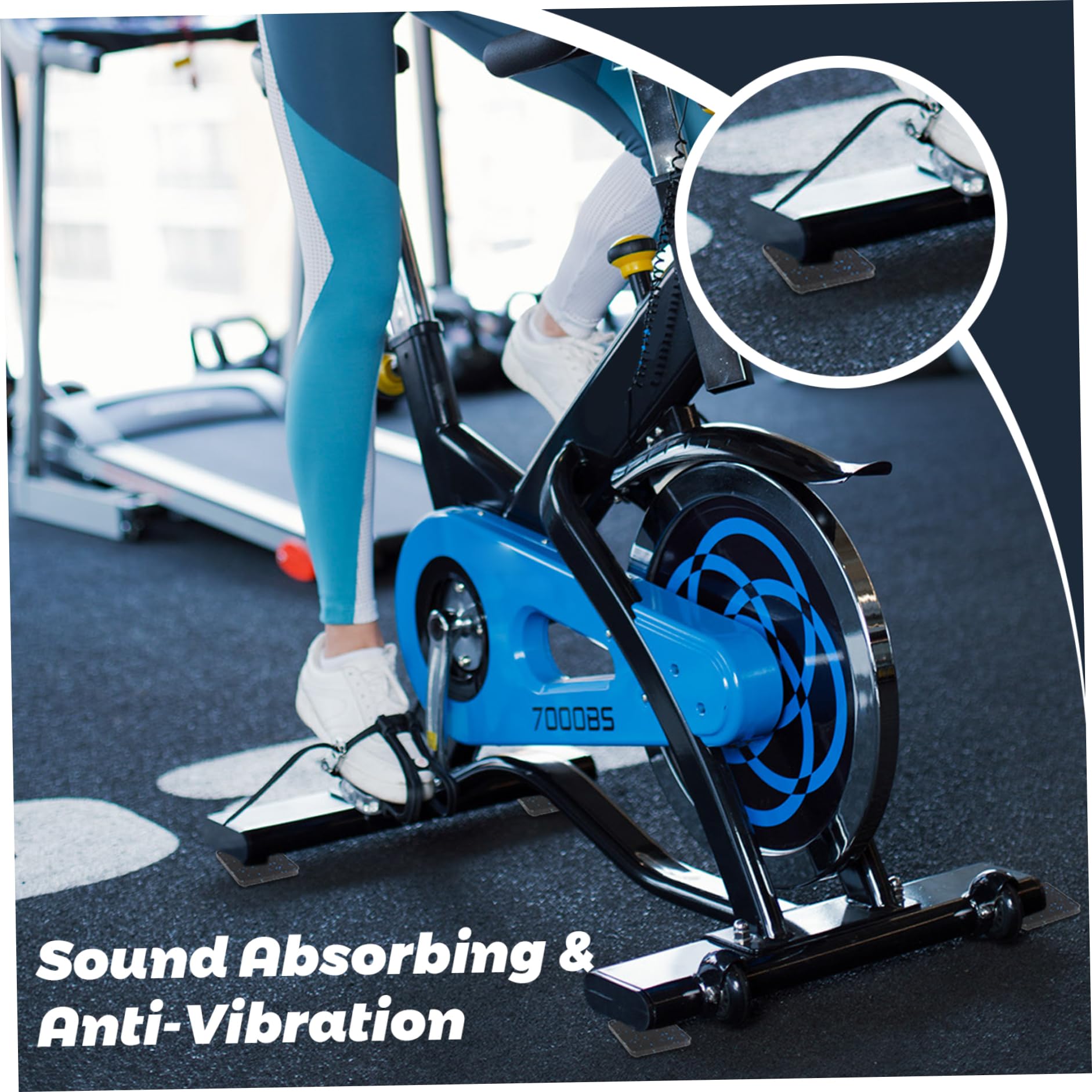 6 Pcs Rubber Treadmill Mat Pads, Anti-Vibration Curacao - View #8