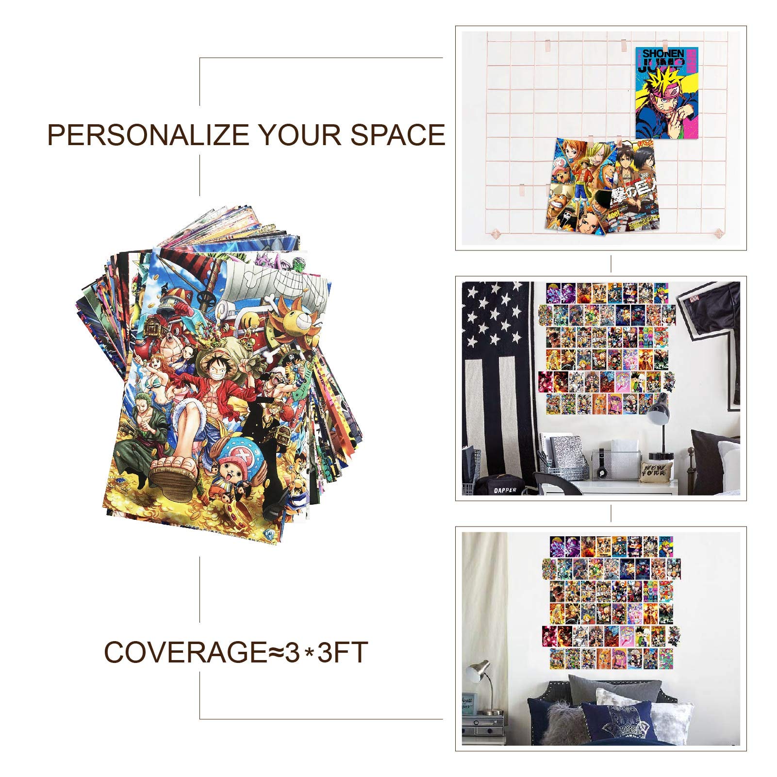 AEUTEXT Anime Aesthetic Wall Collage Kit, Cartoon Character Manga