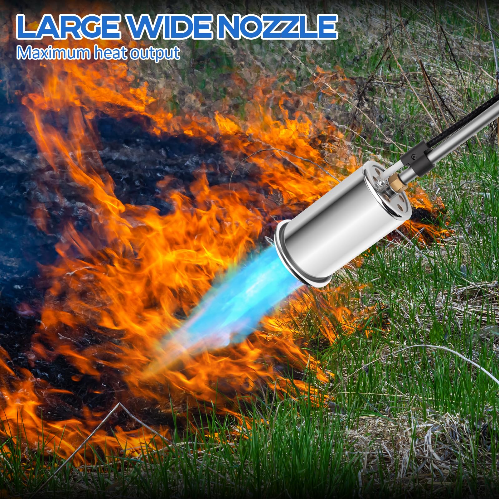 Siasky Weed Torch - Bruciatore a propano, 1.200.000 BTU, torcia a propano con pulsante di accensione, per erbacce, scioglimento della neve, asfalto, giardino, tetto, kit per esterni