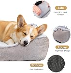 JOYELF Lit pour chien Lavable Lit pour animaux de compagnie, Lit pour chat anti-anxiété & Canapé, Lit de peluche mignon pour petit chien et chat - Petit rectangle