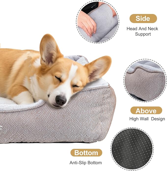 Cama Rectangular para Perro Pequeño Antiansiedad miniatura 3