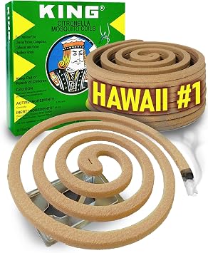 KING Mosquito Coils Hawaiis Most Trusted Citronella Protection Each Coils Scent Lasts up to 8 Hours 10 Coils