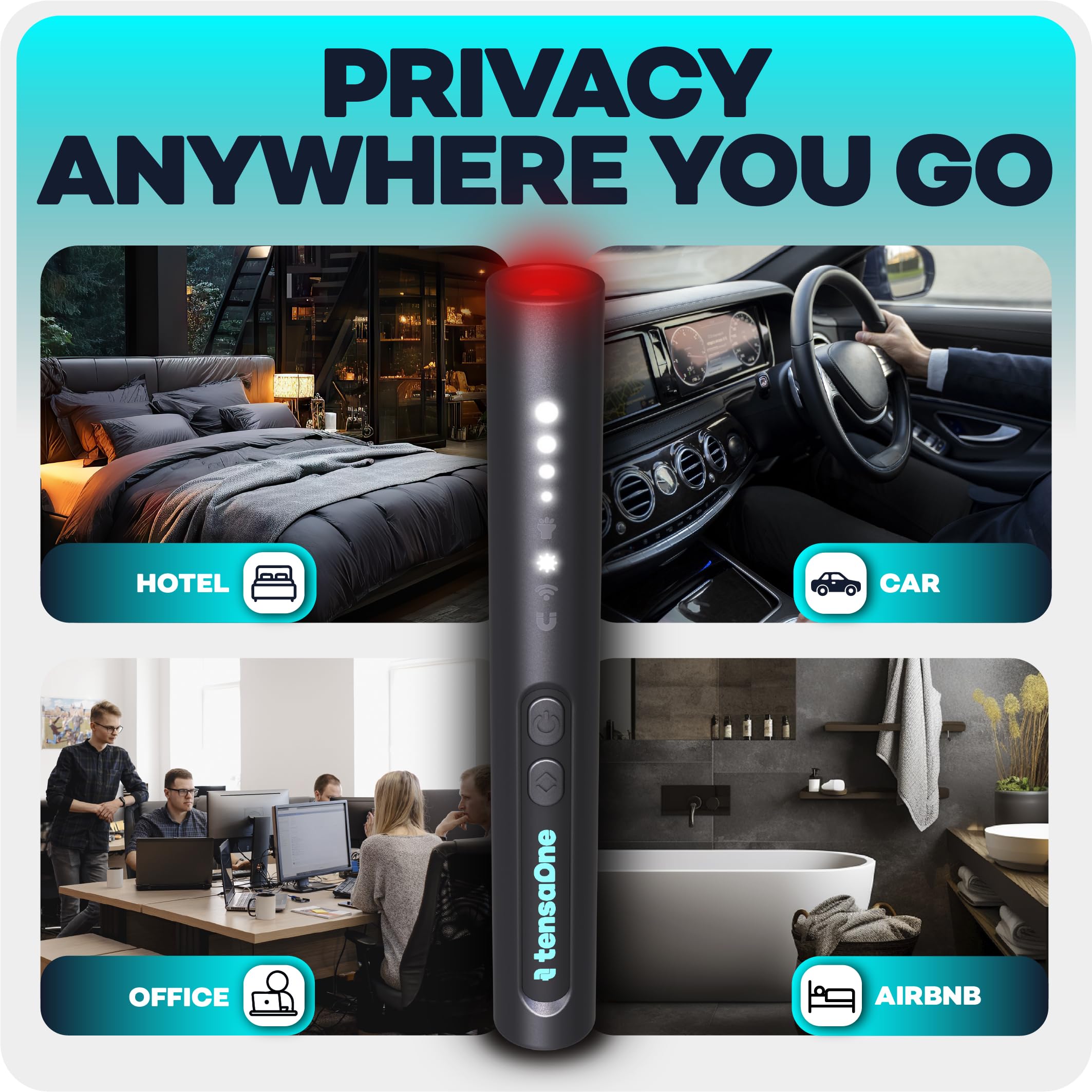 Detectores de cámara oculta: pequeño anti espía audio video GPS Tracker RF detector para cámaras inalámbricas y dispositivos de seguimiento de automóviles - Mini bolígrafo de viaje para 7