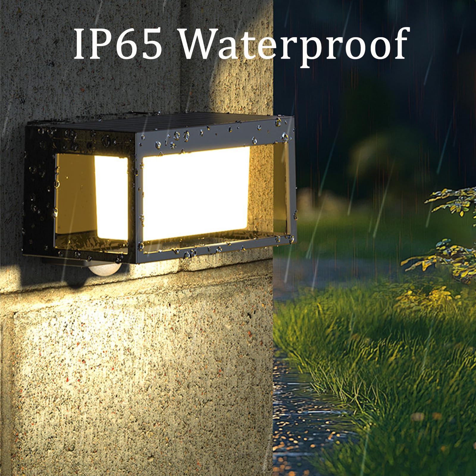 Zewnętrzna lampa solarna LED z czujnikiem ruchu nowoczesna lampa ścienna IP65 Wodoodporna zewnętrzna lampa ścienna na taras ogród w pobliżu patio (białe światło, 2 sztuki)