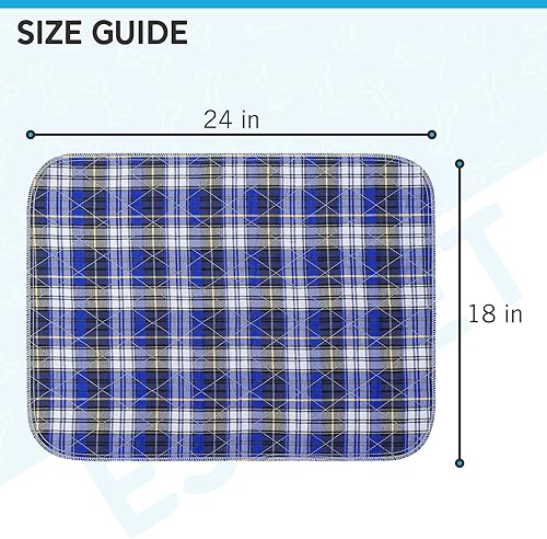 Miniatura 2 de 8 almohadillas lavables para orina de perros, almohadillas reutilizables para cachorros (18 x 24 pulgadas), almohadillas antideslizantes para