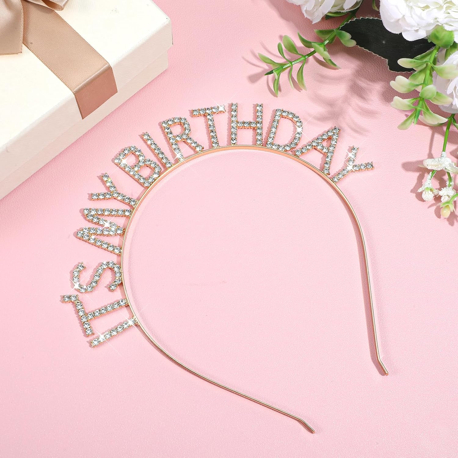 It's My Birthday Headband for Women, Rhinestone Birthday Crown, Gold Crown for Women, Princess Birthdays Tiara Accessories - Image 7