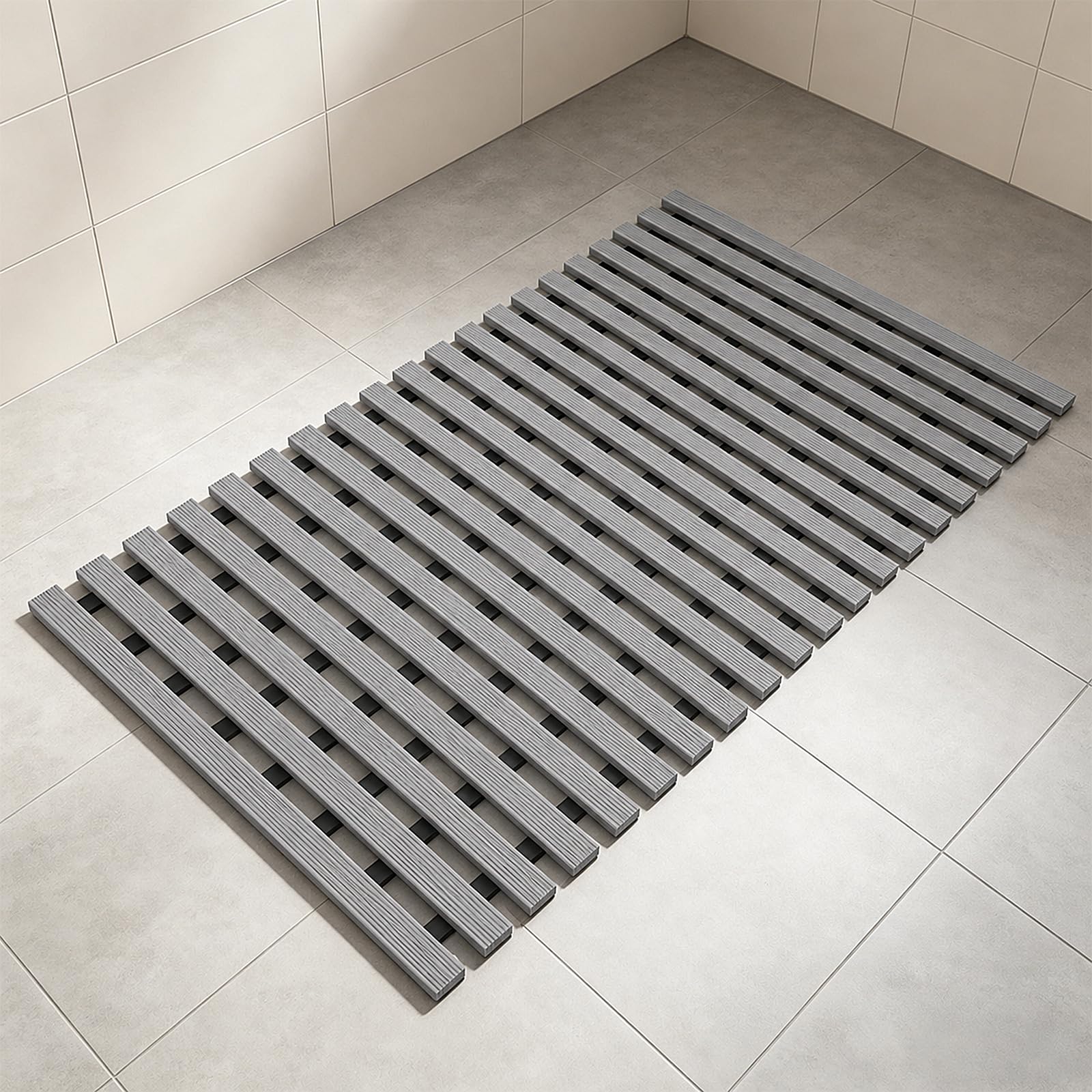 Large Shower Mat Non Slip Anti Mould for Elderly 65x43cm TPE Bath Mat