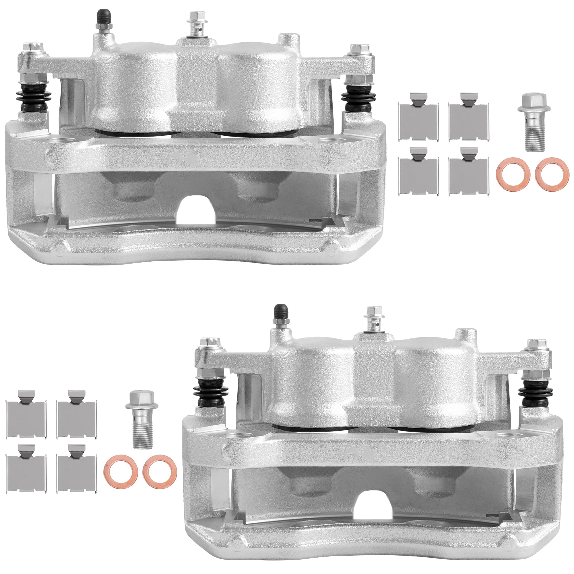 KUIPERAUTO 2PCS Front Disc Brake Caliper Assembly w/Bracket Compatible for Ford F-150 2012-2016 Lobo 2011-2013 Driver and Passenger Side 18B5404