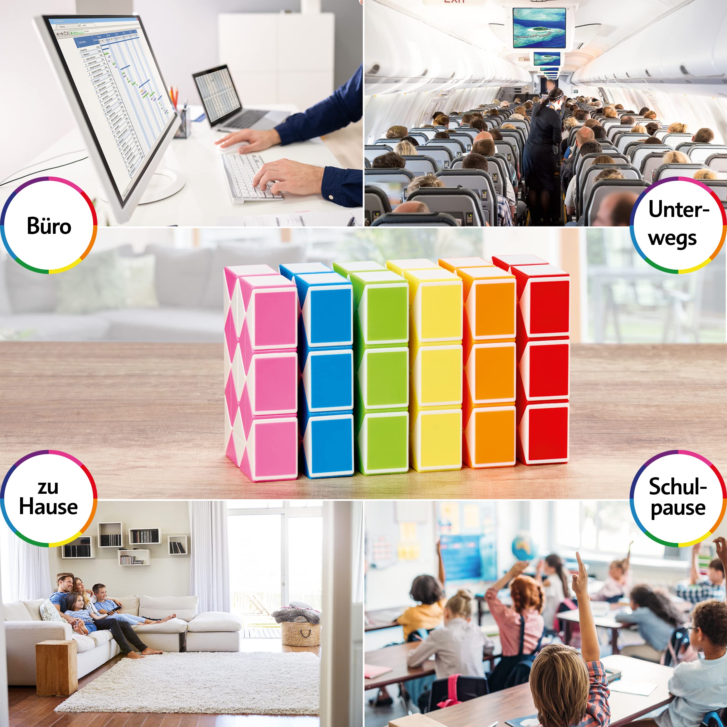 CUBIDI® Original Magic Snake - 24 Blöcke Grün⎥Knobelspiele für Kinder und Erwachsene | Ideal als Mitgebsel Kindergeburtstag, Kindergeburtstag Gastgeschenke oder kleine Geschenke für Kinder - 3