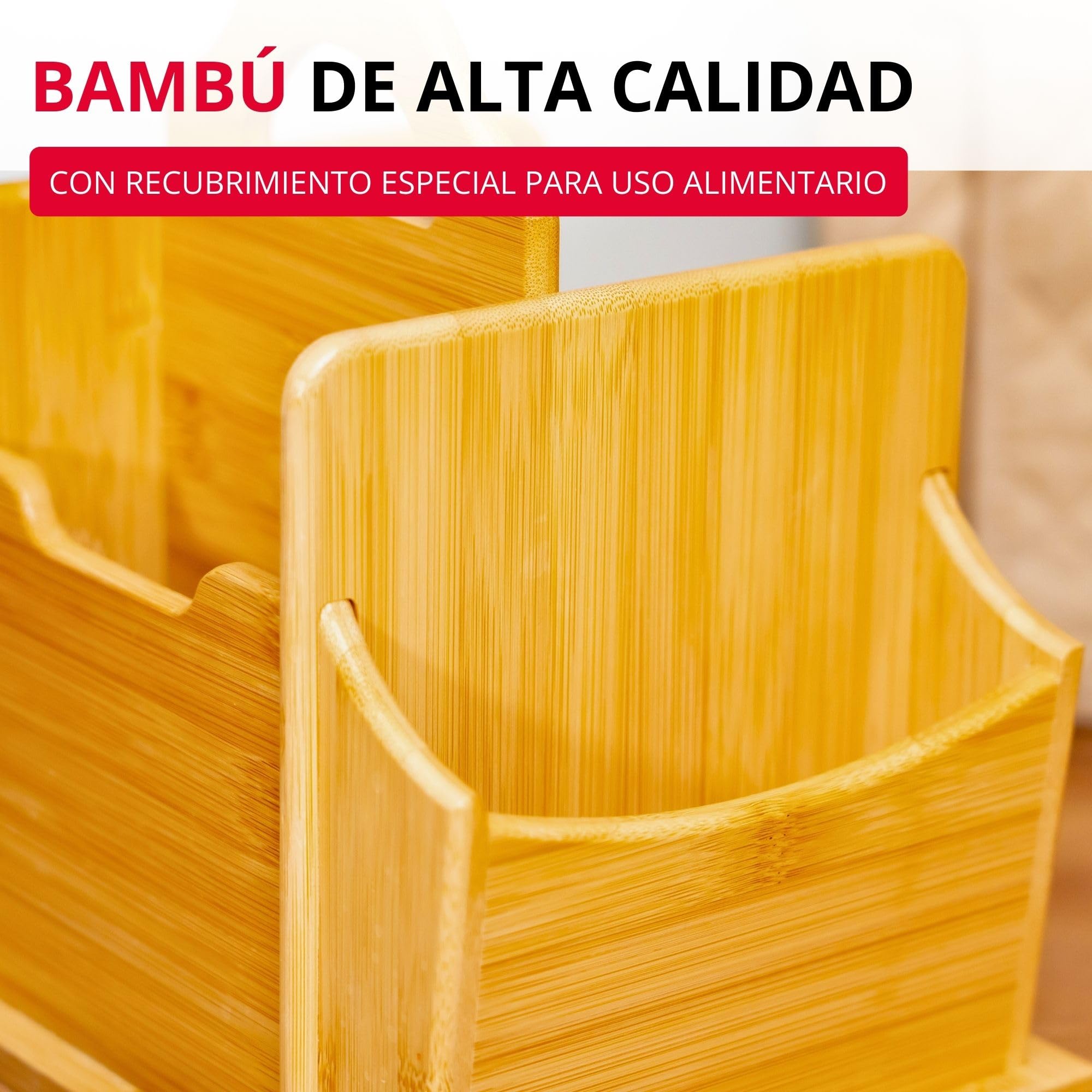 Organizador Tapas + Friends Westmark – práctico organizador de mesa con 7 compartimentos, cesta para cubiertos y servilletas, portautensilios para mesa y fiesta – bambú