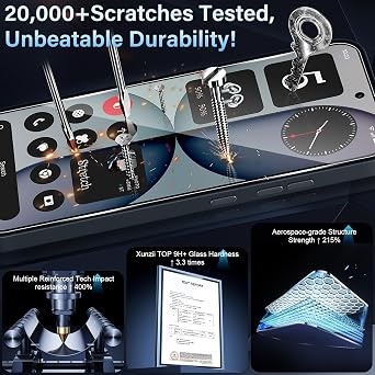 Screen Protector for Nothing Phone 4A for Tempered Glass, Pack of 3 Screen Protectors and 3 Pieces Camera Protection, 9H Hardness Anti-Scratch Protective Glass, HD Clear Tempered Glass