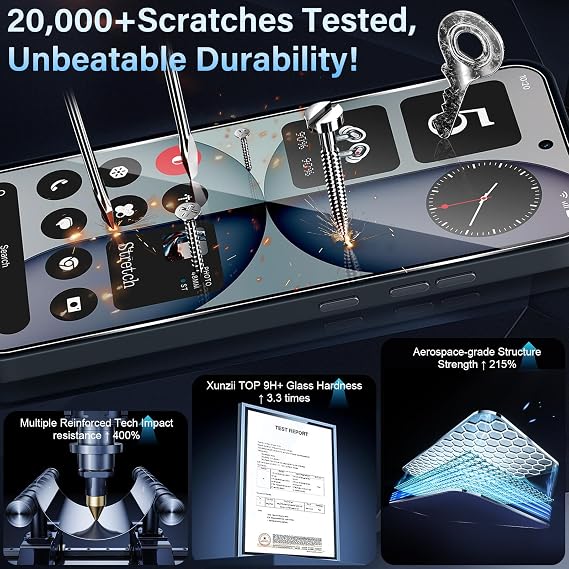 Screen Protector for Nothing Phone 4A for Tempered Glass, Pack of 3 Screen Protectors and 3 Pieces Camera Protection, 9H Hardness Anti-Scratch Protective Glass, HD Clear Tempered Glass