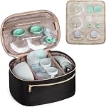 Fasrom Wearable Breast Pump Bag, Portable Carrying Case, Black | Compatible with Elvie Pumps and Medela Pump in Style, with Waterproof Mat, for Working Moms Travel (Patent Design)