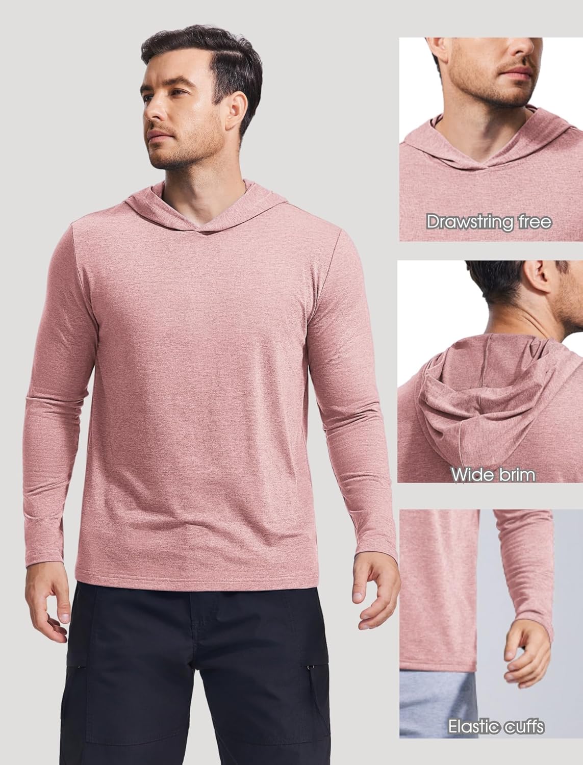 PINSPARK Lightweight Pullover Hoodies for Men Long Sleeve Hoodie for Golf Gym Workout Athletic Sweatshirt - Image 5
