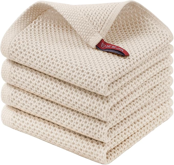 Dark Brown and Beige Kitchen Towels