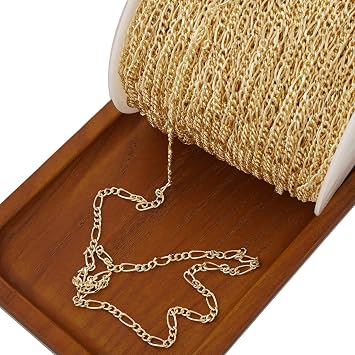 6 Feet 3.5mm 14k Gold Filled Figaro Chain - Hiphop Figaro 3+1 Chain - Unfinished for Custom Bracelet & Necklace Creation