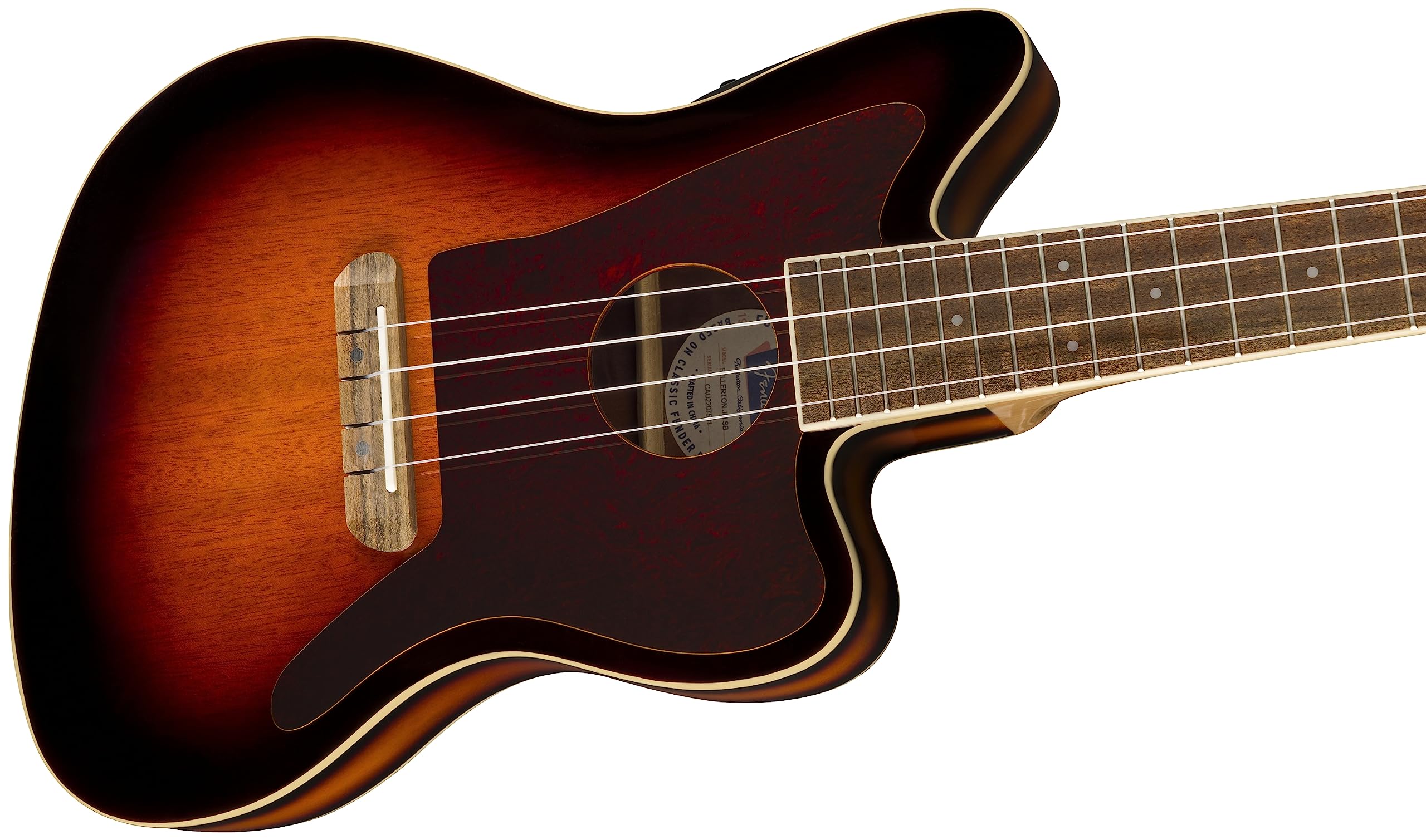 Fender Fullerton Jazzmaster® Uke, Walnut Fingerboard, Tortoiseshell Pickguard, 3-Colour Sunburst