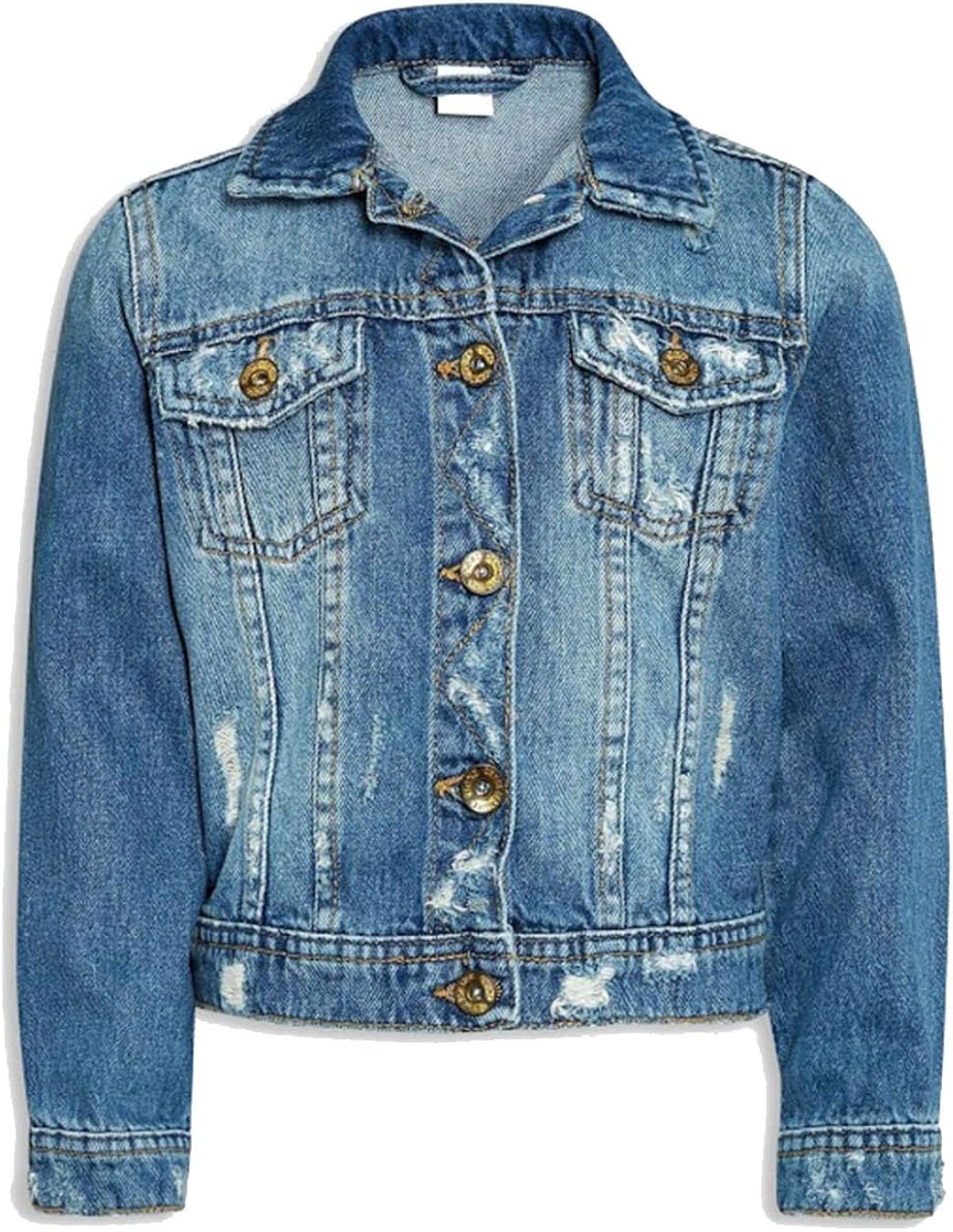 girls distressed denim jacket