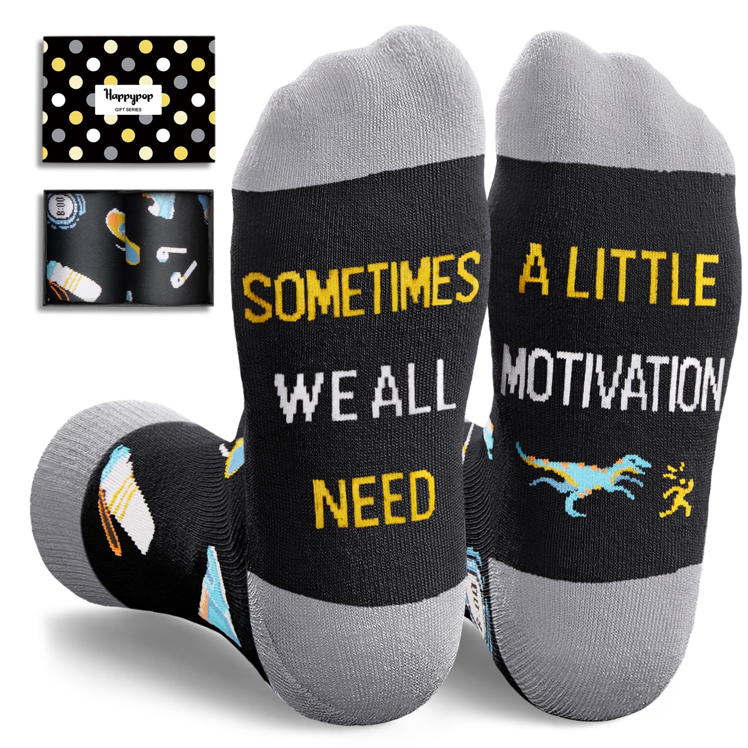HAPPYPOP Women Men Sports Gifts - Basketball Runner Hiker Softball Skateboarder Socks