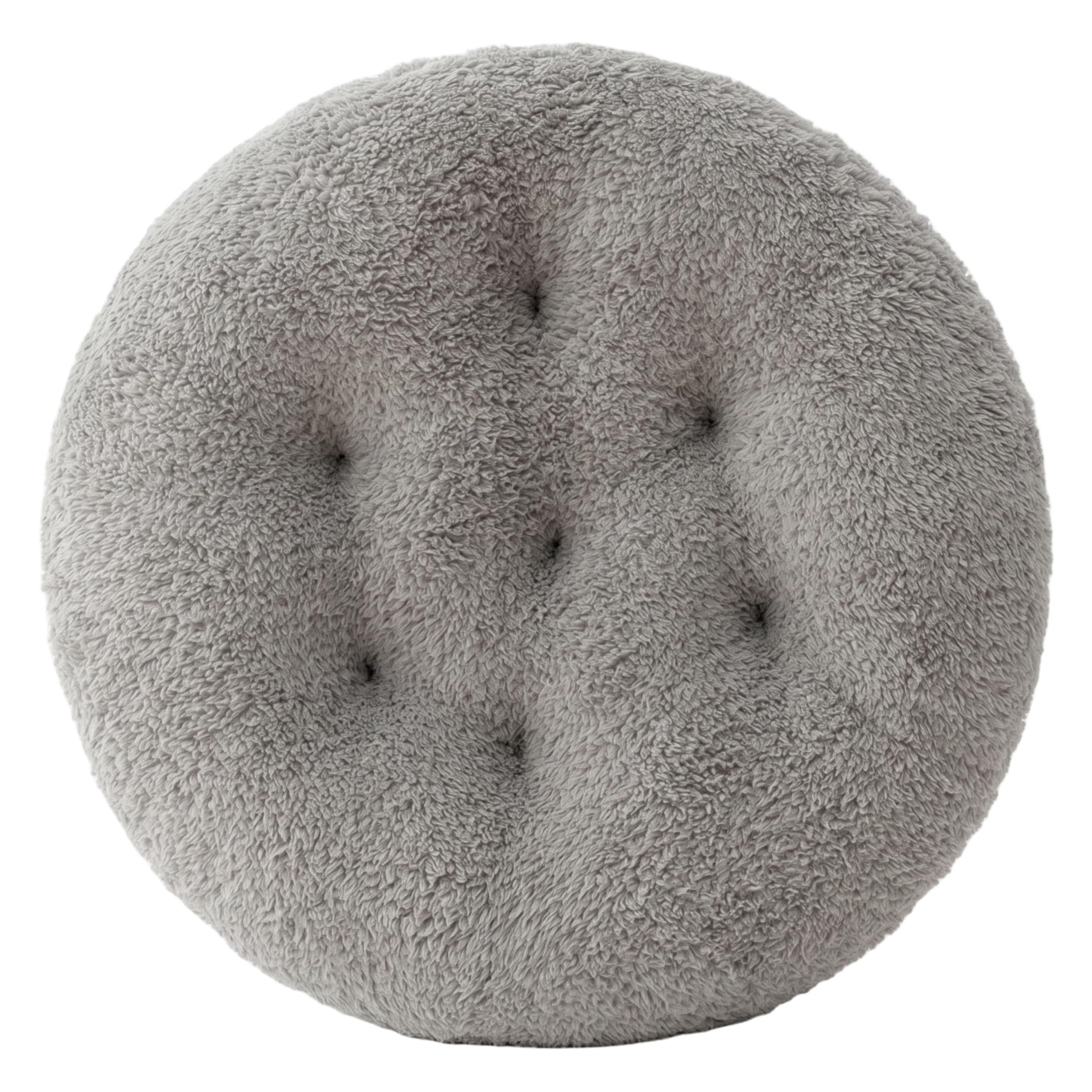 Neptuiby Round Cushion, 16in Plush Lamb Wool Round Seat Cushion Cozy Chair Cushions for Home Office Hotel, Grey