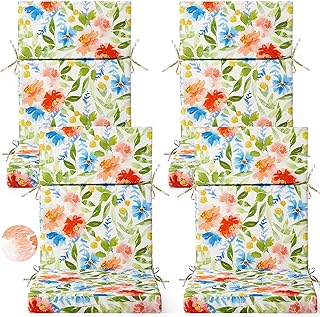 4 Pack Outdoor High Back Chair Cushion, 44 x 20 inches Patio Chair Cushi...