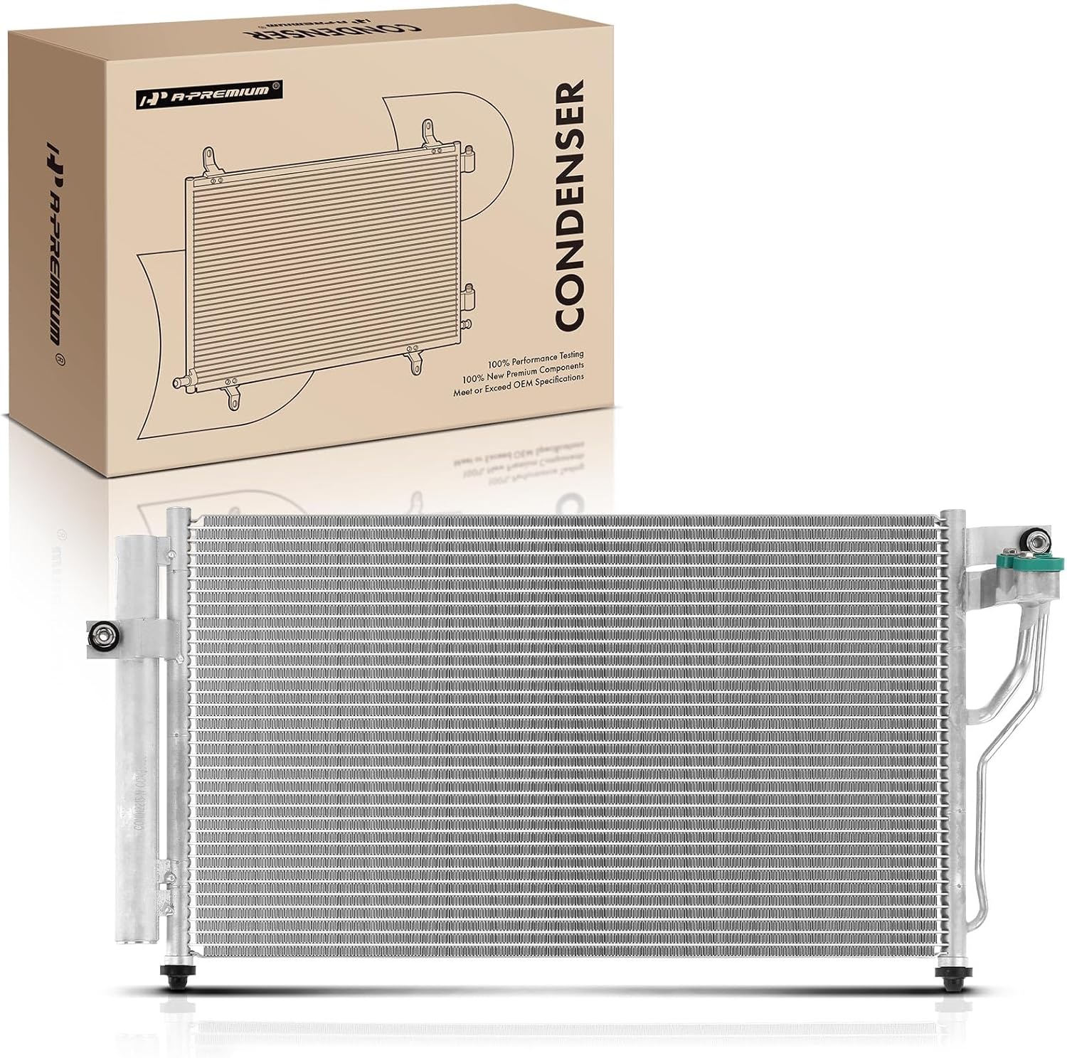 A-Premium Air Conditioning A/C Condenser Compatible with Hyundai Accent 2006-2011 L4 1.6L, Replace# 97606-1E000