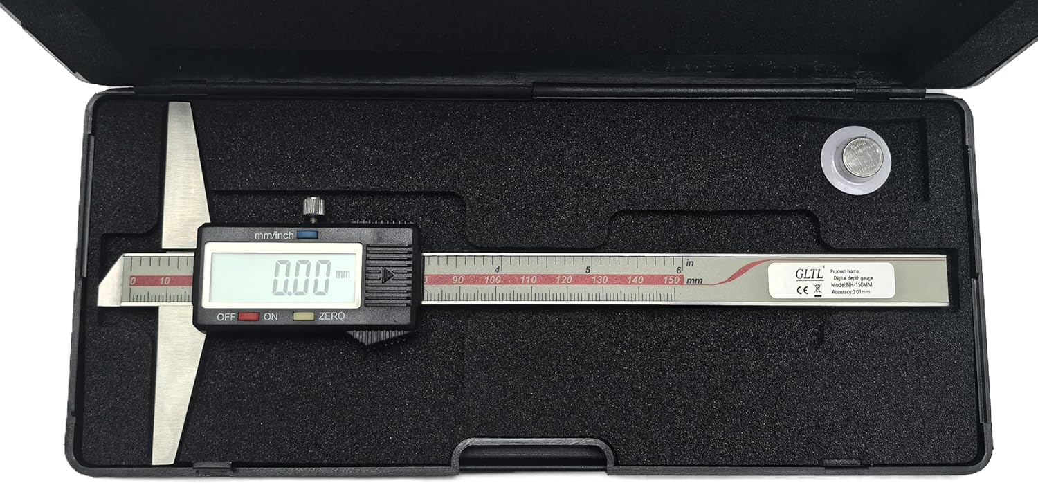 General Tools Depth Gauge Vernier Caliper,0-6"/150mm,0-8"/200mm,0-12"/300mm (Digital 0-150mm)