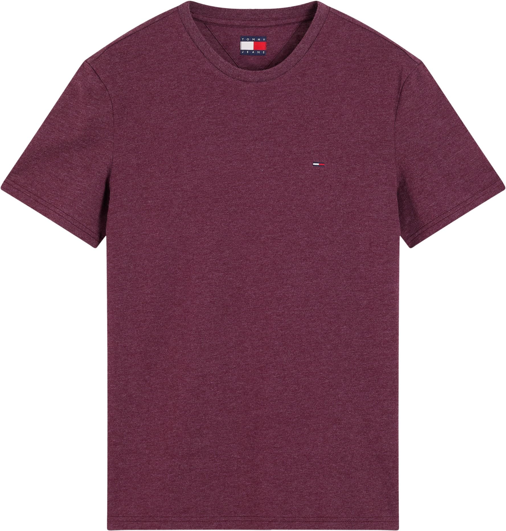 Tommy Jeans Herren-T-Shirt, kurzärmelig, Rundhalsausschnitt, Violett (Calypso Berry Htr), 4XL – Ansicht 5