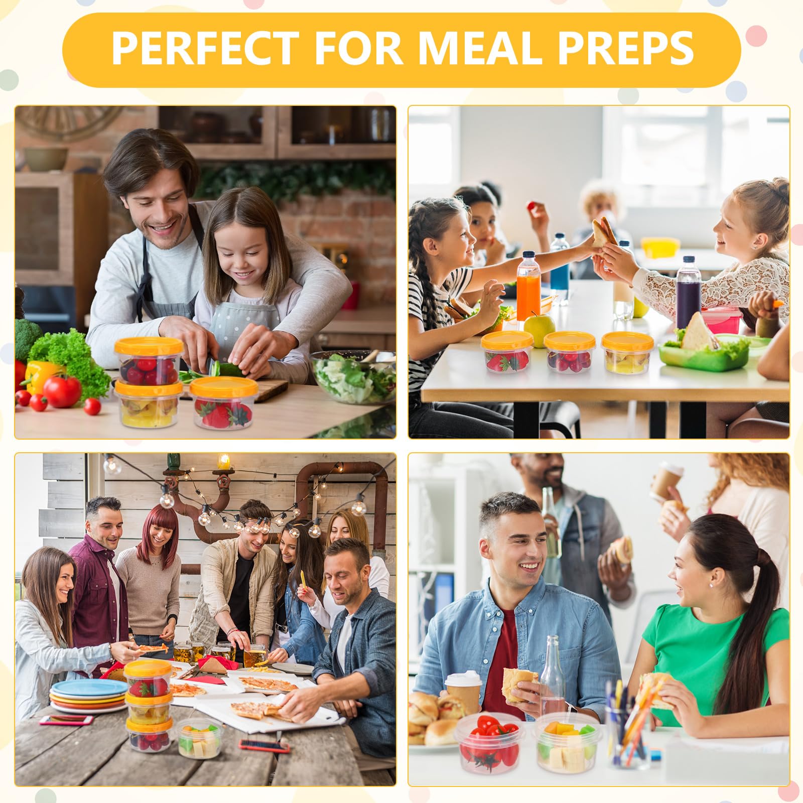 Sieral 36 Pack 8 oz/ 250 ml Reusable Small Plastic Freezer Storage ...