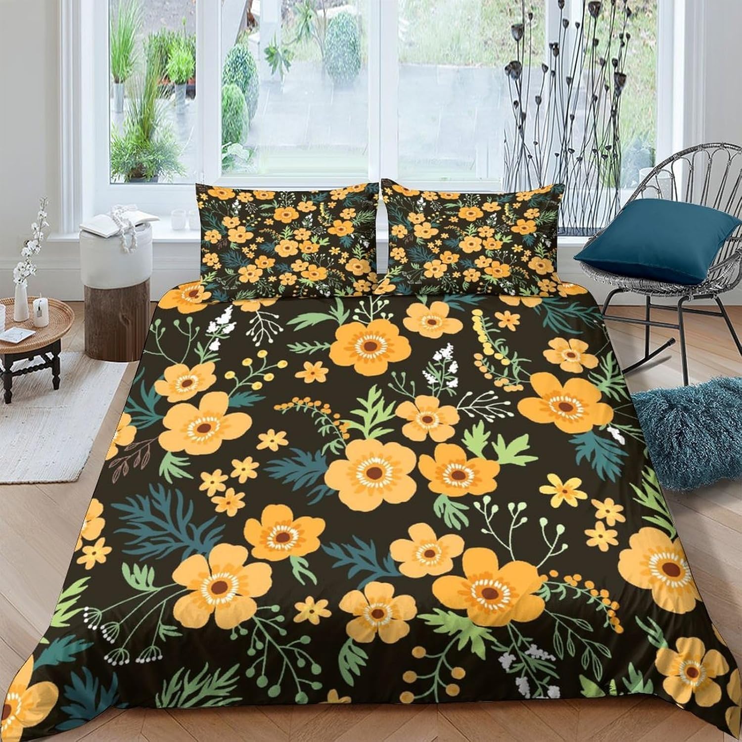 Chryzantema Super King Size zestaw poszewek na kołdrę kwiatowy wzór miękka poszewka na kołdrę całoroczna poszewka na kołdrę 260 x 220 cm szczotkowana mikrofibra hipoalergiczne zestawy pościeli z 2