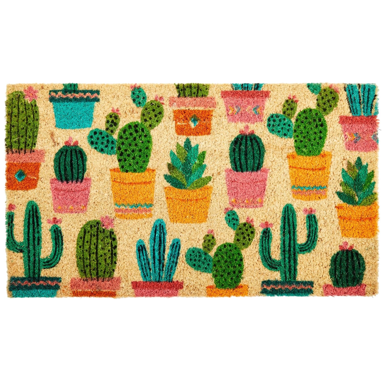 Juvale Natural Coco Coir Door Mat - Outdoor Welcome Mat for Front Door - Dirt-Cleaning Doormat for Outdoor Entrance - Cactus Coir Doormat for Entry - 17 x 30 in, 0.6 in Pile