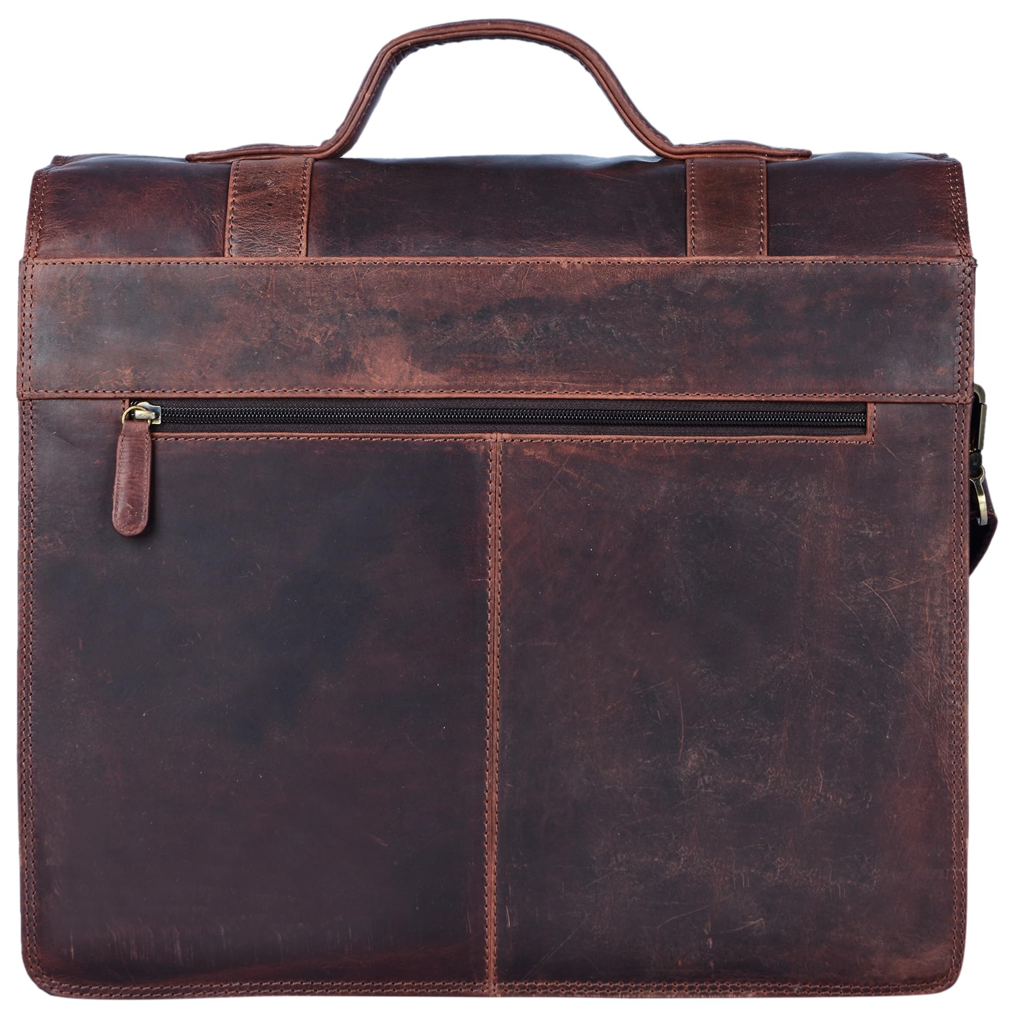 STILORD 'Marius' Maletín de Piel Unisex para Profesor o Negocios Bolso Mensajero o Bandolera Grande para Hombres Mujeres y portátil de 14" de auténtico Cuero Color:Negro