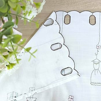 アンティーク オランダ 野で遊ぶ少年少女 色糸刺繍クロス パネルカフェカーテン アンティーク オランダ 野で遊ぶ少年少女 色糸刺繍クロス パネル