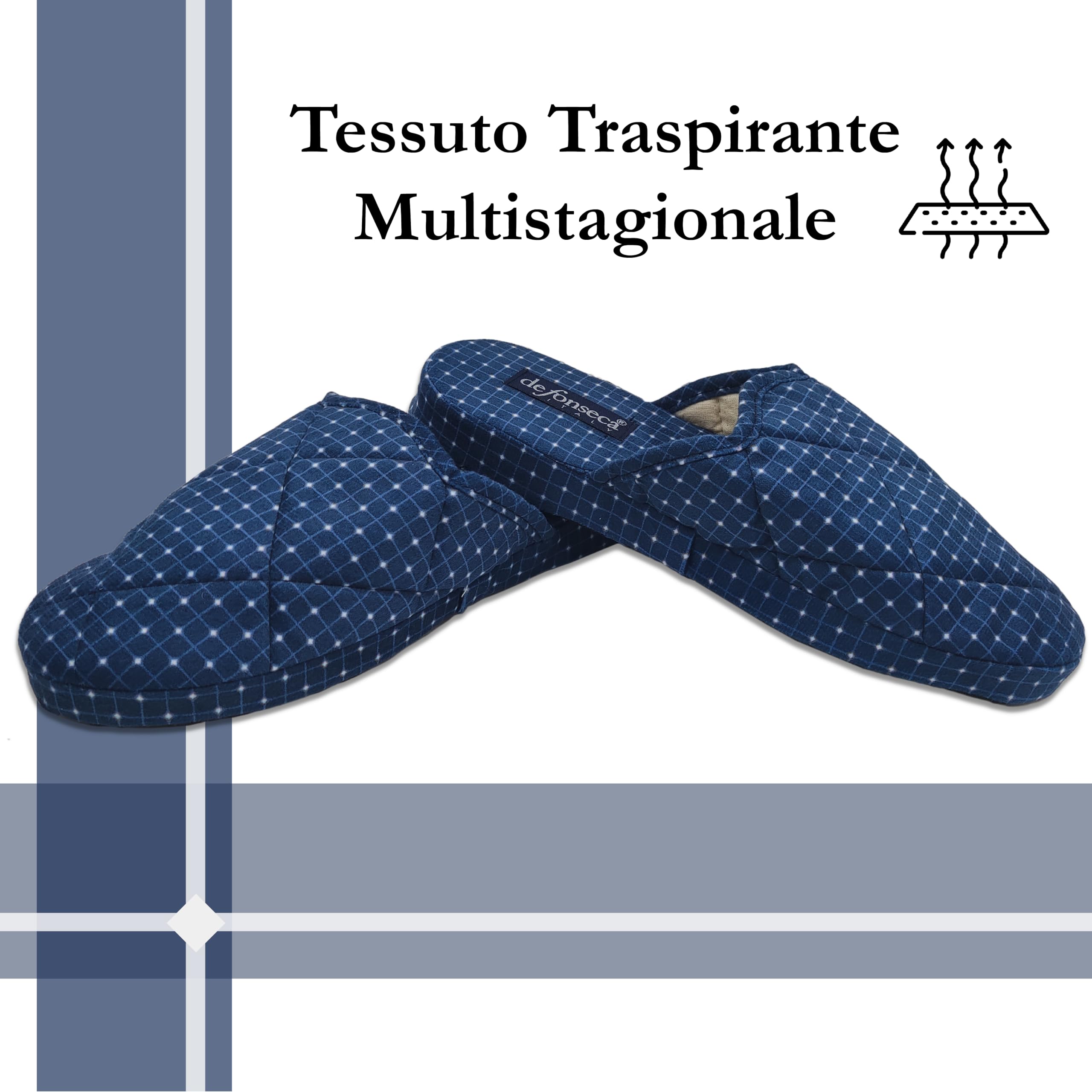 de fonseca Ciabatte Uomo alla Milanese, Pantofole Invernali Chiuse da Casa, Lavabile e per Ospiti