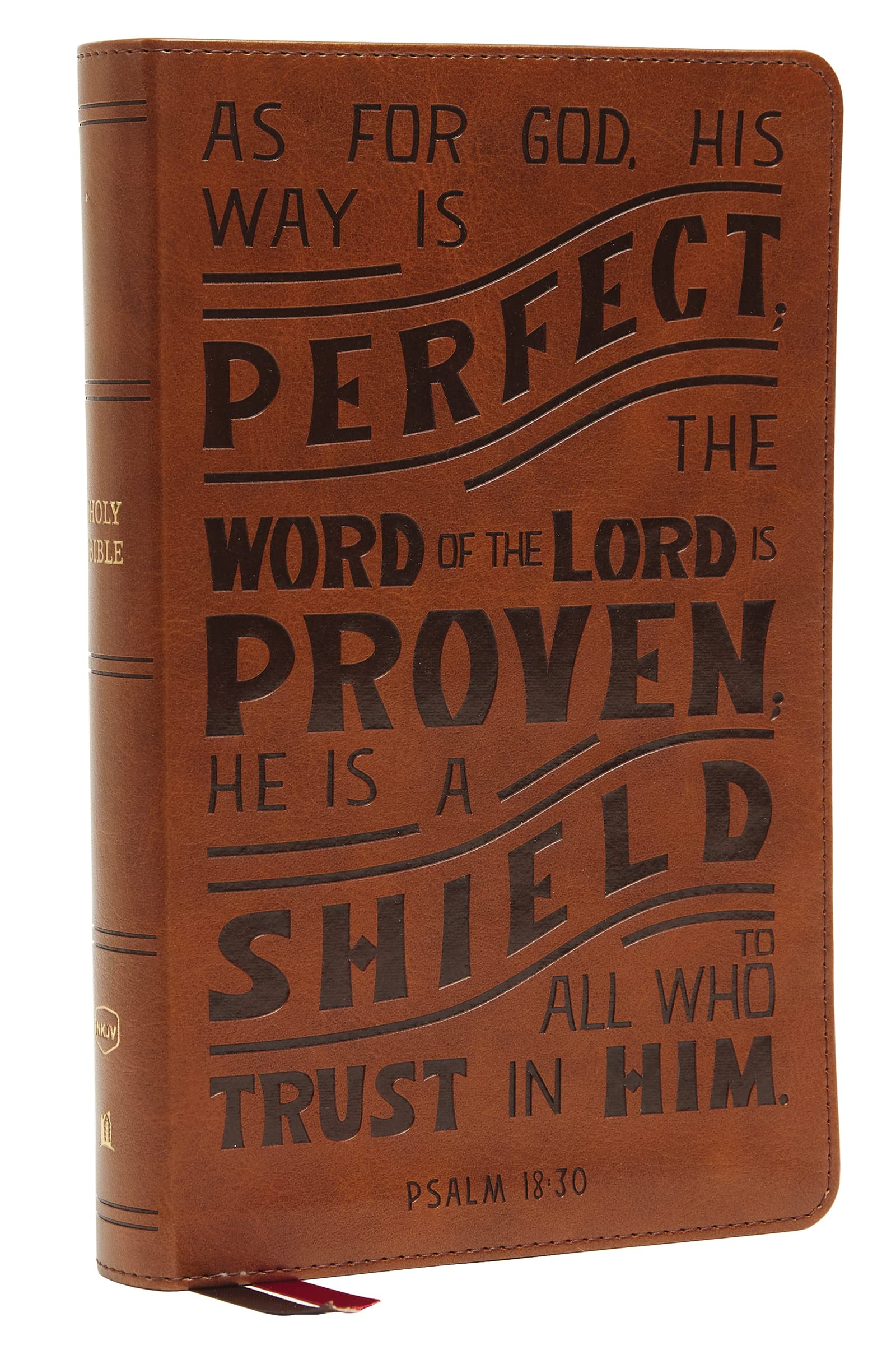 NKJV, Personal Size Reference Bible, Verse Art Cover Collection, Leathersoft, Tan, Red Letter, Thumb Indexed, Comfort Print, Hardback,