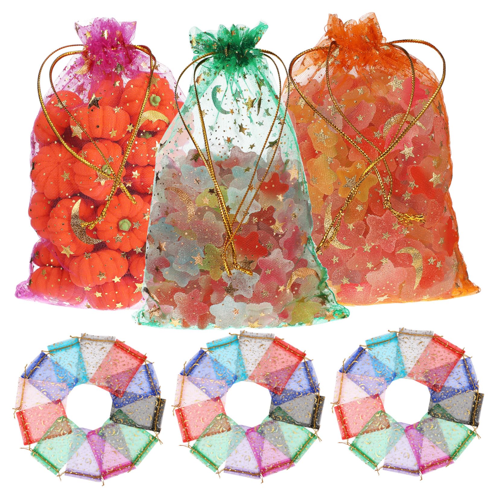 Beavorty 300 Stk Xingyue Mullbeutel Süßigkeitenbeutel Geschenktüten organza bags bonbontüten geschenketüten geschenkbeutel säckchen kleine Organzasäckchen Organzabeutel mit Kordelzug