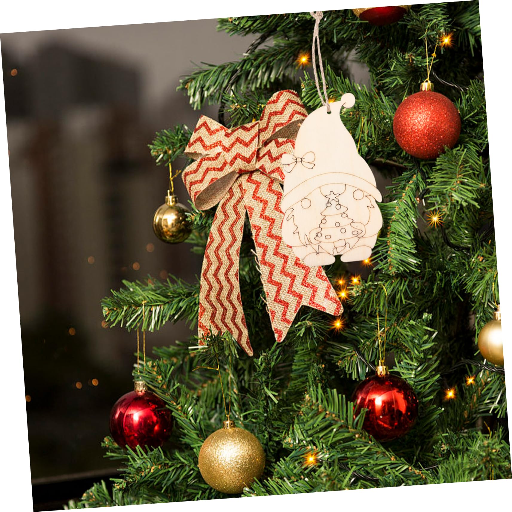 SOLUSTRE 75stücke Unvollendete Holzscheiben Gnomform Weihnachtsbaumdekoration Holz-ausschnitte Zum Bemalen Bastelzubehör Für Kreative Projekte Designs Mit Juteschnüren